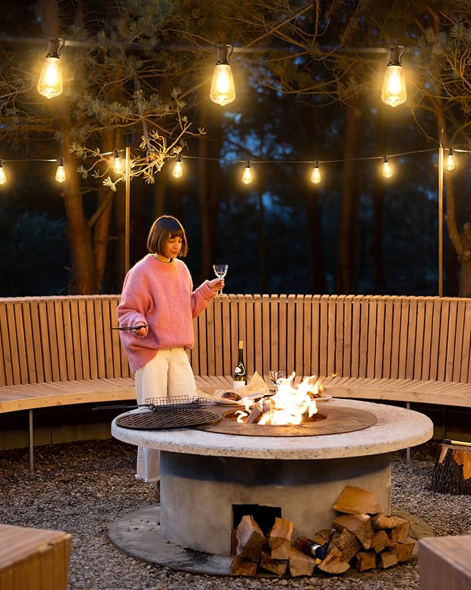 200FT LED Outdoor String Lights, 2700K LED Patio Lights Outdoor Waterproof with 100+4 Shatterproof Vintage Bulbs, Plug in Hanging Light for Porch, Backyard, Garden, Gazebo