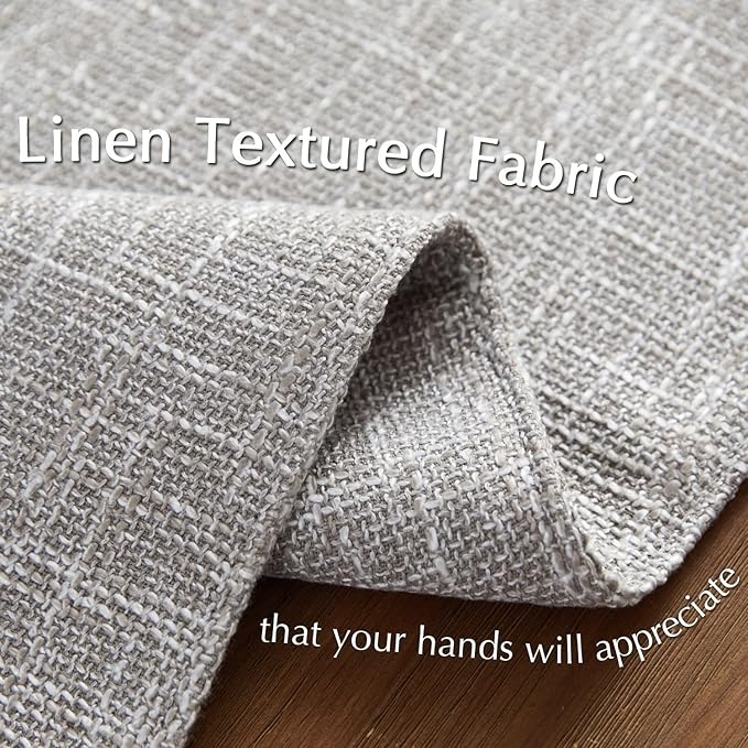 JINCHAN Burlap Textured Placemats Set of Four Farmhouse Cloth Place Mats Gray Table Mats Sturdy Fabric Placemats for Kitchen Dining Table Double Layer Heat Resistant Tablemats 13 x 19 Inch Grey