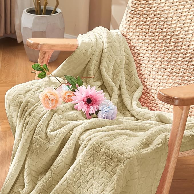 inhand Camel Throw Blanket for Couch, Super Soft Flannel Blanket Throw Size All Season Use, 50 x 60 Inches