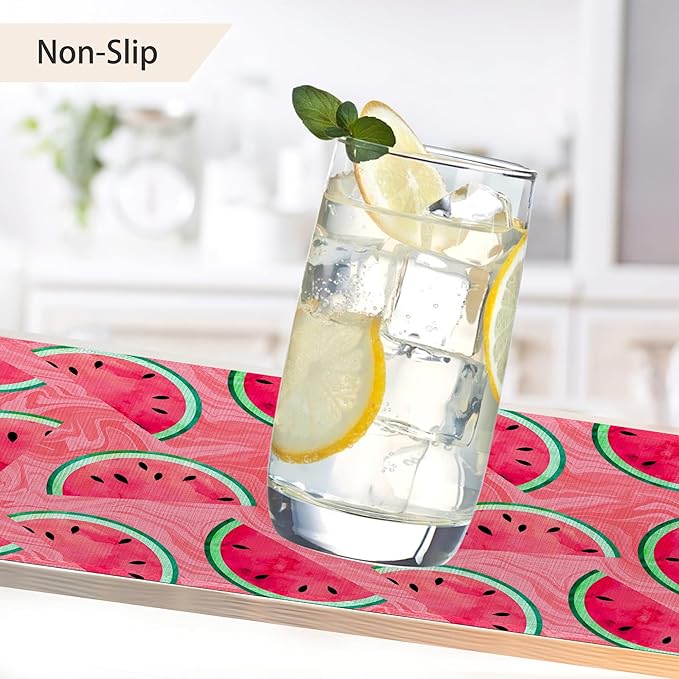 Placemats,Watermelon Pink Marble Placemats 12x18 Inch Waterproof Non-Slip Washable Table Mats for Kitchen Dining Party Table Decor,Set of 6