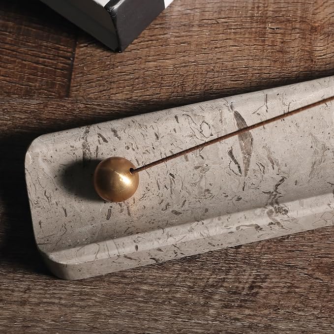 Koville Luxury Natural Marble Incense Holder, Incense Holders for Sticks, Incense Burner Holder, Ideal for Meditation and Relaxing, Easy to Clean