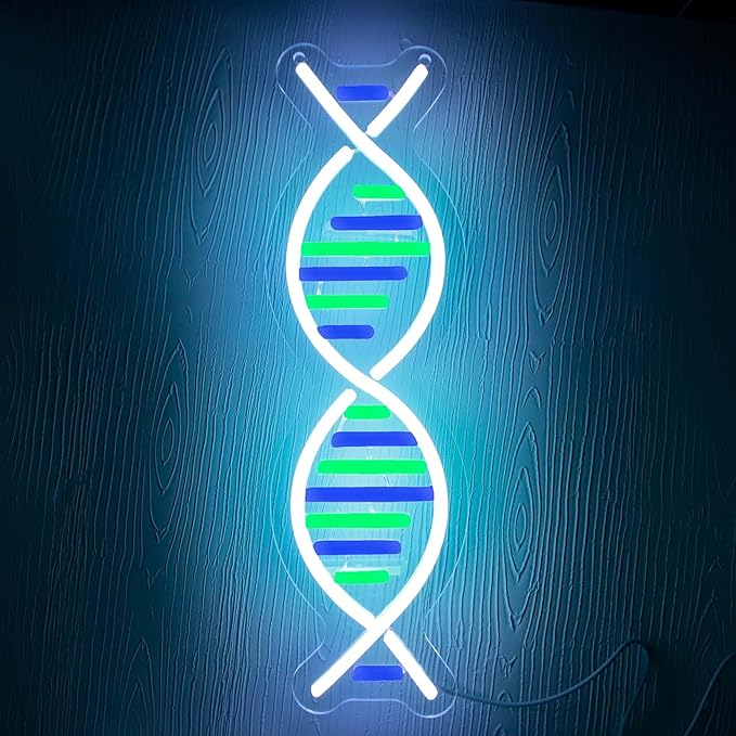 DNA Double Helix Neon Signs for Wall Decor, Dimmable LED DNA Neon Light Art Wall Sign, USB Powered for Man Cave Gaming Room Bedroom Biology Science Gift Decor for Nurse Doctor Physician(4.7 * 16.1in)