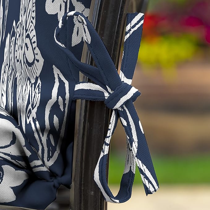 Arden Outdoor Dining Chair Cushion, 20 in x 20 in, Weather-Proof, Rain-Proof, Fade Resistant Patio Cushion for Patio, Dining, or Rocking Chairs 20 x 20, Sapphire Blue Ashland Jacobean