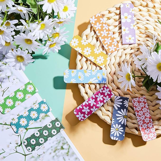 10 Pieces Magnetic Bookmarks Floral Magnet Page Markers Assorted Book Markers Set Flower Bookmarks Stationery for Students Reading, 10 Styles