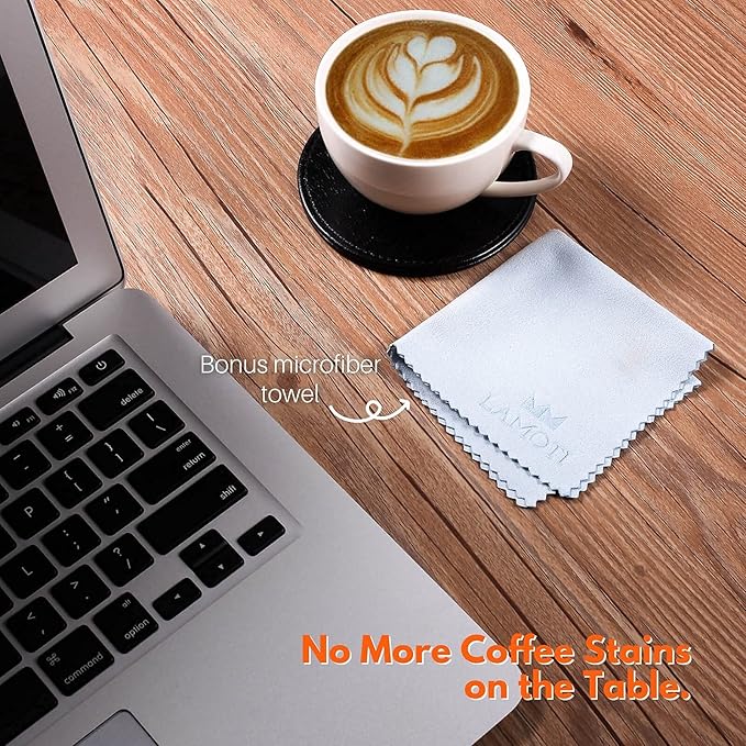 Leather Coasters for Drinks, 4" Drink Coasters Set of 6 with Holder for Tabletop Protection, Handmade Luxurious Home Décor and Housewarming Gift (Black)