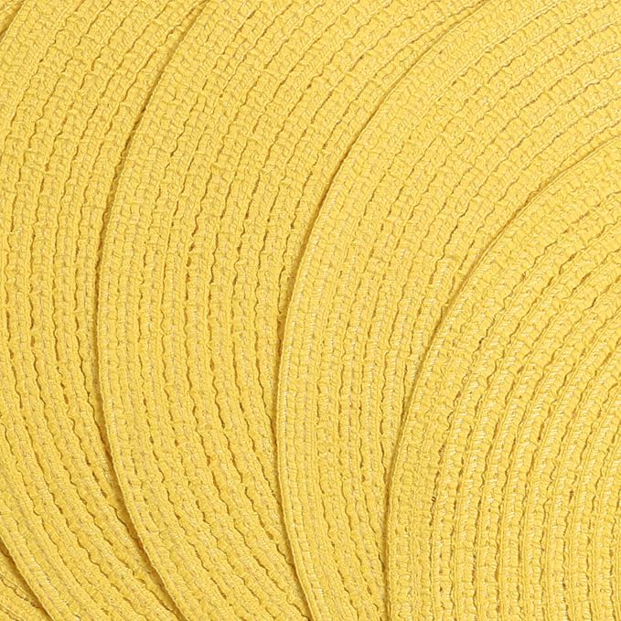 SHACOS Round Braided Placemats Set of 4 Washable Kitchen Table Placemats for Home Wedding Party (Yellow, 4)