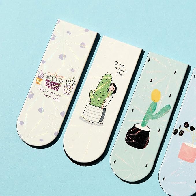 30 Pieces Magnet Magnetic Bookmarks Cute Magnet Page Markers Page Clips Bookmark for Student Office Reading Stationery (Plant)