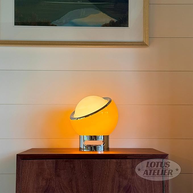 Bauhaus Lamp | Mid Century Modern Table Lamp, Orange