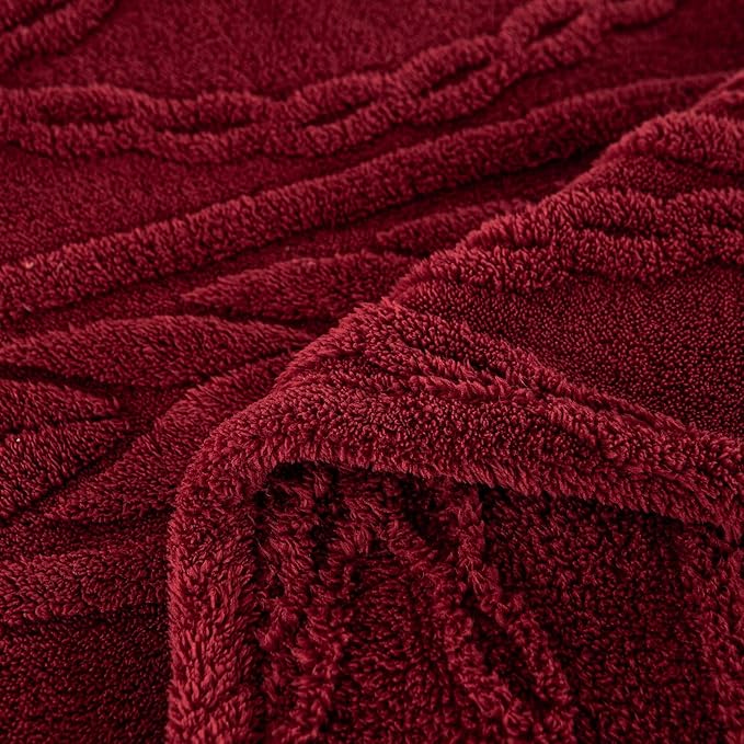 YUSOKI Sherpa Throw Blanket(Without Pillows)-3D Stylish Design Super Soft Cozy Warm Blanket Plush Fluffy Blankets for Teen Girls Women Couch Bed Sofa Chair Men Boys Gift(Burgundy Red,50"x65")