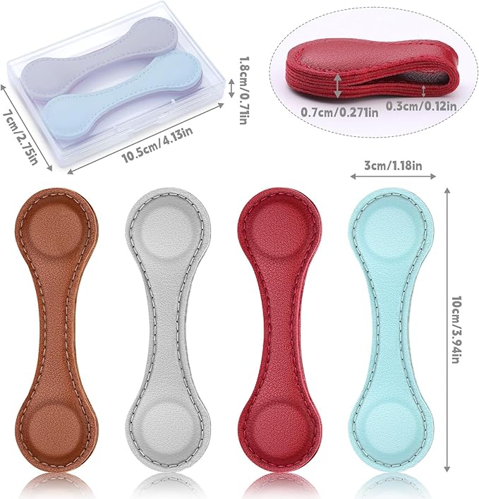 WONVOC 4 PCS Magnetic Bookmarks, Leather Magnetic Bookmarks for Women Men, Double-Sided Magnetic Book Mark Clip for Book Lovers Readers Teachers Students
