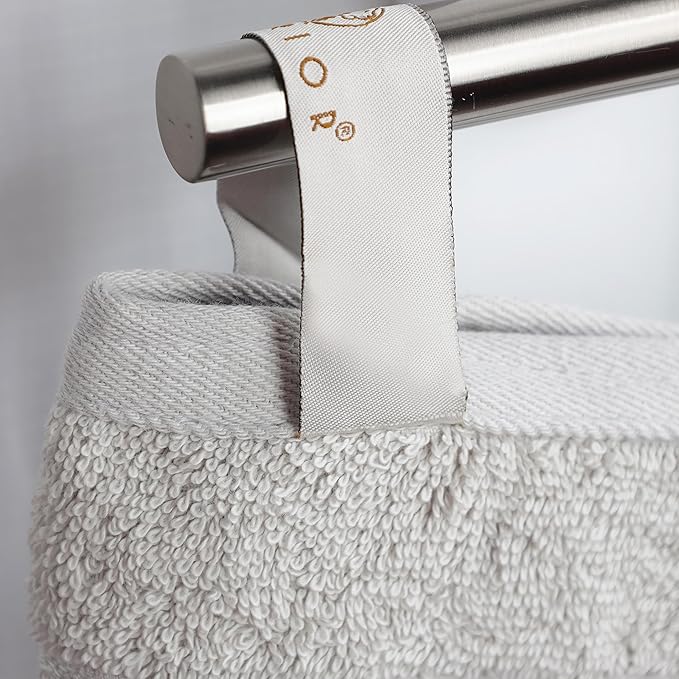 Superior Egyptian Cotton 8-Piece Hand Towel Set, Towel Basics For Quick Dry, Absorbent Small Towels, Facial, Spa, Kitchen, Bathroom Essentials, Apartment, Guest Bath, Soft, Washcloth, Silver