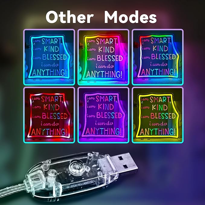 I Can Do Anything Neon Sign Motivational Classroom Led Neon Lights For Wall Decor Dimmable Colorful Light Up Sign For Bedroom Library Classroom Reading Study Room Decoration Boy Girls Gifts