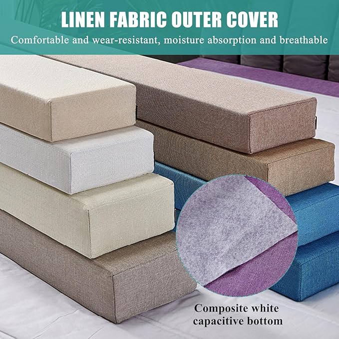 Mattress Extender, Bed Gap/Space Filler, Headboard Pillow Between Headboard and Mattress or Wall, High-Density Foam with Removable Cover(Light Grey-Twin/Twin XL-39 * 4 * 8in)