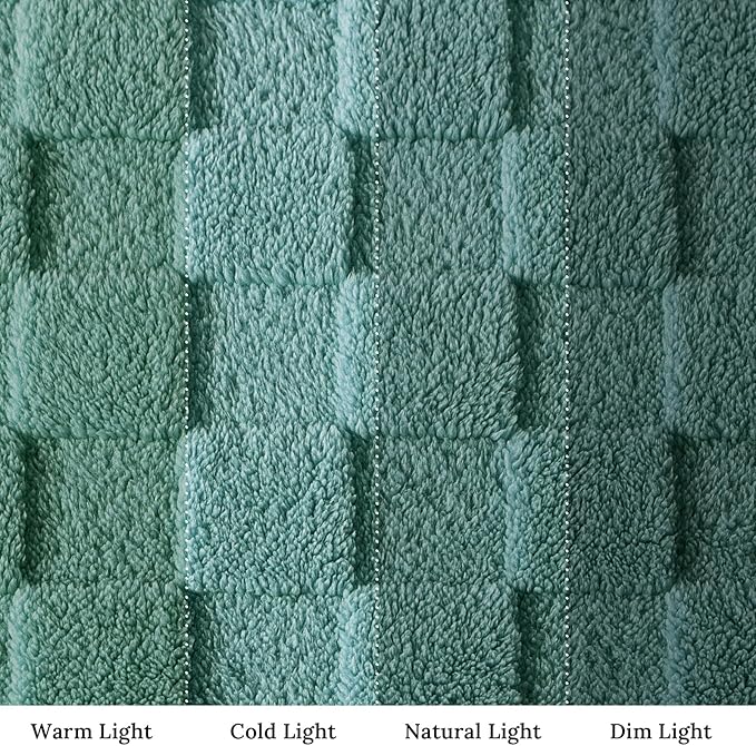 Exclusivo Mezcla Fleece Throw Blanket for Couch,Super Soft and Warm Lightweight Checkered Pattern Blankets for All Seasons,50x60 Inches, Celadon