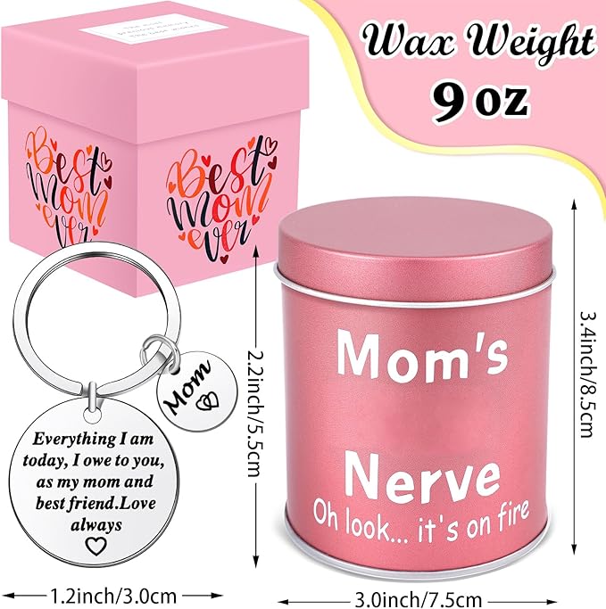Gifts for Mom from Daughter Son Mother's Day Gift Funny Mom Candle Keychain for Mothers Day Christmas Birthday Presents