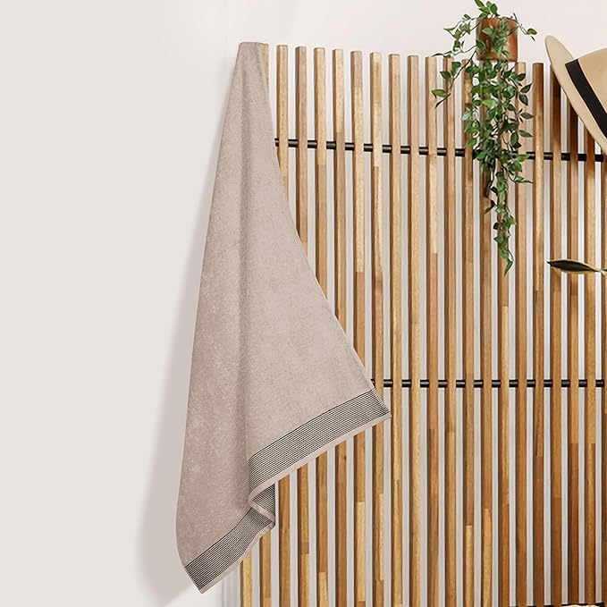 Belizzi Home Cotton 2 Pack Oversized Bath Sheet 35 x 70, Large Bath Sheet, Ultra Absorbent, Compact, Eco-Friendly and 100% Recyclable, Quick Drying and Lightweight Towel - Tan