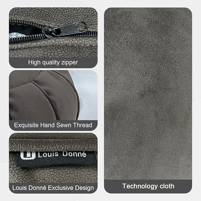 Louis Donné Unstuffed Ottoman Pouf Cover, Eco-Friendly Fabric Pouf Ottoman Floor Chair with Storage Solution for Bedroom, Round Foot Stools for Seating Poufs for Living Room Camper(Dark Brown)
