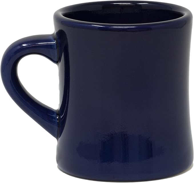Funny Guy Mugs Classic Retro Diner Coffee Mug - Heavy Duty 10 Oz Stoneware Cup with Easy Grip Handle - Ideal for Hot and Cold Beverages (Blue, 10 Ounce)