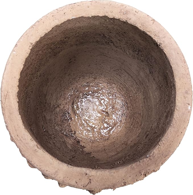 Creative Co-Op Distressed Terra Cotta Hobnail Planter, Greige
