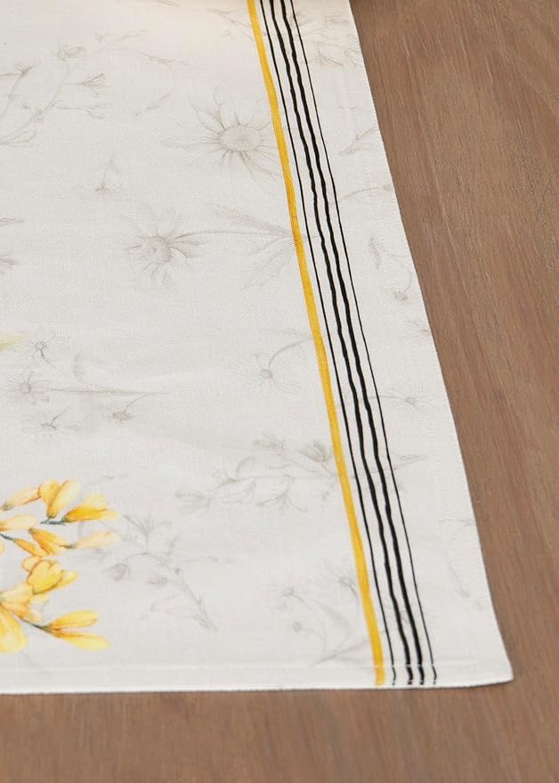 Maison d' Hermine Placemats Set of 4 100% Cotton Washable Cloth Place Mats, Reusable Table Mats for Kitchen Dining Decoration, Party, Wedding, Restaurant Spring/Summer (Candice, 13" x 19")