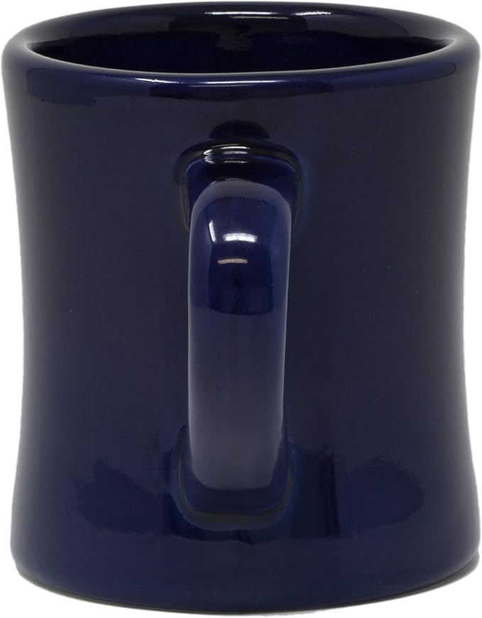 Funny Guy Mugs Classic Retro Diner Coffee Mug - Heavy Duty 10 Oz Stoneware Cup with Easy Grip Handle - Ideal for Hot and Cold Beverages (Blue, 10 Ounce)