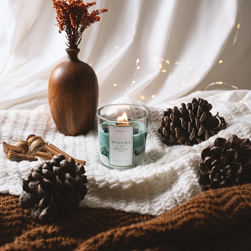 Matcha Latte Gift Set – Soy Wax Candle, Aloe Vera Soap, Ceramic Incense Holder, Heart-Shaped Photo Holders, and Incense Sticks – Perfect for Birthdays, Christmas, and Housewarming Gifts