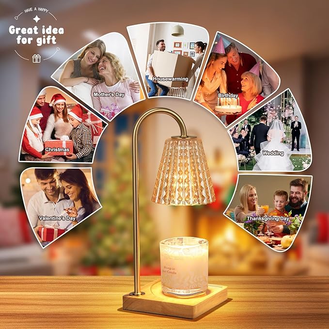 Candle Warmer Lamp with Timer-Dimmable Candle Warmer, Birthday Gifts for Women,House Warming Gifts New Home Bedroom Decor,Wax Warmer for Scented Wax Jar Candles