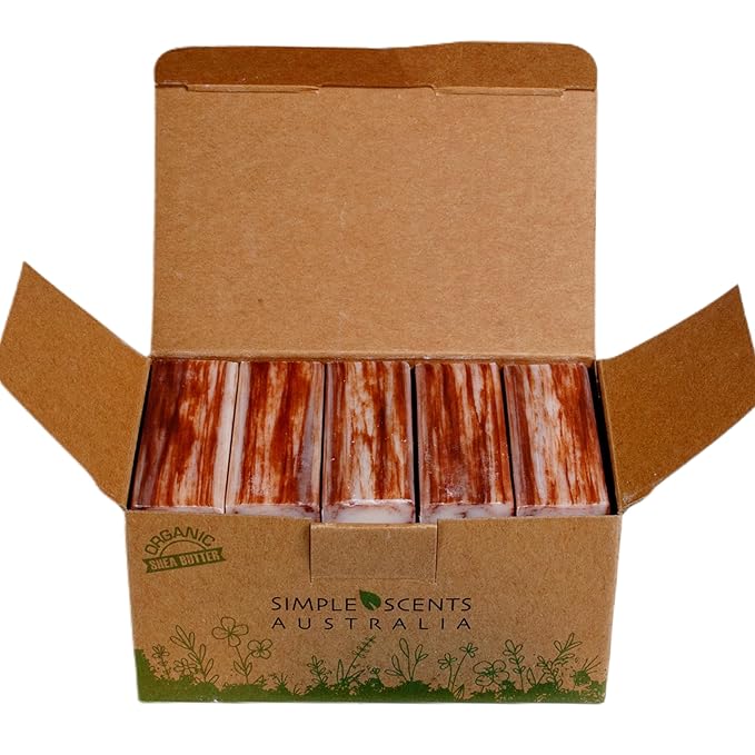 Patchouli Scented Natural Soap Bars (5 Bars), 3.5oz Moisturizing French Triple Milled Soap Bars Enriched with Shea Butter - Pure Plant Oil Bath & Body