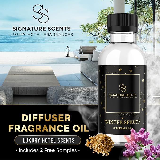 Luxury Hotel Diffuser Oil for Hotels and Homes - Aromatherapy Oils for use with an Essential Oil Diffuser at Home - Fragrance-Scent Diffuser Oil Blend (Winter Spruce) 4.05fl oz (120ml)
