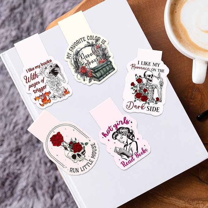 Dark Romance Magnetic Bookmarks: 8 Pcs Funny Magnet Book Page Markers for Reading, Spicy Fairytale Bookmark Clips, Gifts for Women Book Lovers Office School Supplies