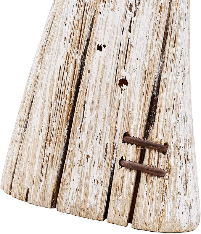 Linfevisi Wooden Whale Tail Decor Tabletop Nautical Decor Solid Wood Whales Tail Statue Sculpture Standing Coastal Decor Beach Figurines for House Sea Decor for Bathroom Ocean Theme Home Decor 13.6" H
