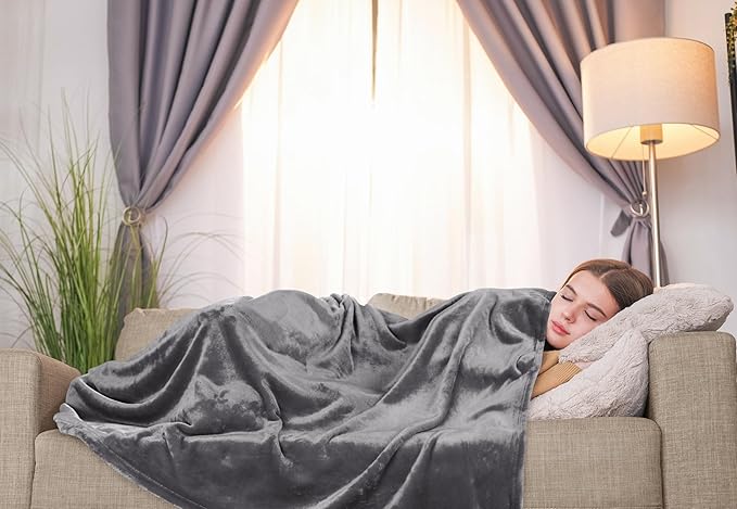 Utopia Bedding Grey 300GSM Fleece Blanket (Throw Size - 50x60 Inch) Luxury Soft Bed Blanket (Bulk Pack of 16)