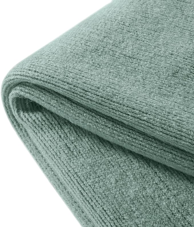 Homiest Decorative Knitted Throw Blanket with Fringe, Lightweight Acrylic Knit, Soft & Cozy Tassel Blanket for Couch, Sofa, Bed (Sage Green, 50 x 60 Inch)