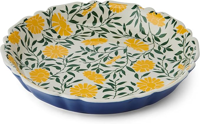 Pfaltzgraff Tranquil Elegance Floral 12 Piece Bowl Dinnerware Set, Service for 4, Blue