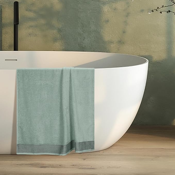 Belizzi Home Cotton 2 Pack Oversized Bath Sheet 35 x 70, Large Bath Sheet, Ultra Absorbent, Compact, Eco-Friendly and 100% Recyclable, Quick Drying and Lightweight Towel - Jade