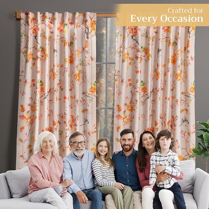 Maison d' Hermine Curtains for Living Room 100% Cotton 84 inch Length One Panel Light Filtering Curtains for Bedroom Windows with Rod and Loop Pockets Drapes (Kelim Prairie, 50" W x 84" L)