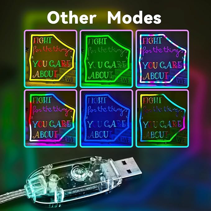 Fight For The Thing You Care About Neon Sign Classroom Neon Lights For Wall Decor Dimmable Colorful Light Up Sign For Bedroom Library Classroom Reading Study Room Decoration Boy Girls Gifts