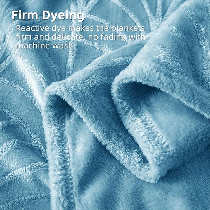 Whale Flotilla Flannel Fleece Twin Size Blanket for Bed, Soft Fluffy Velvet Bedspread Coverlet with Decorative Vintage Pattern for All Season, Warm and Lightweight, 60x80 Inch, Stone Blue