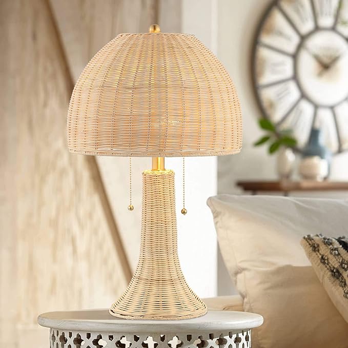 JONATHAN Y JYL4040A Joanie 22'' Bohemian Rustic Iron LED Table Lamp Farmhouse Coastal Bedside Desk NightStand for Bedroom Living Room Office College Bulbs Included, Natural/Brass Gold, 13.0 in
