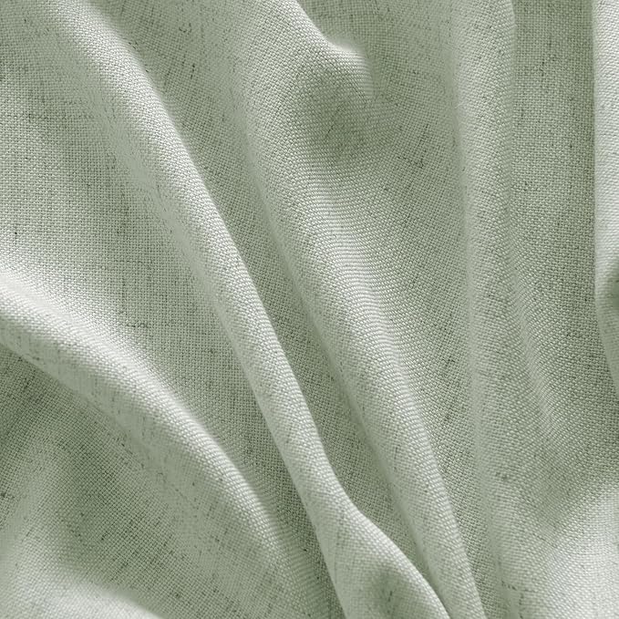 MIULEE Non-See-Through Privacy Linen Curtains 2 Panels, Sage Green Light Filtering Window Curtains 72 Inches Long, Farmhouse Textured Back Tab Semi Sheer Drapes for Bedroom Living Room, Light Green