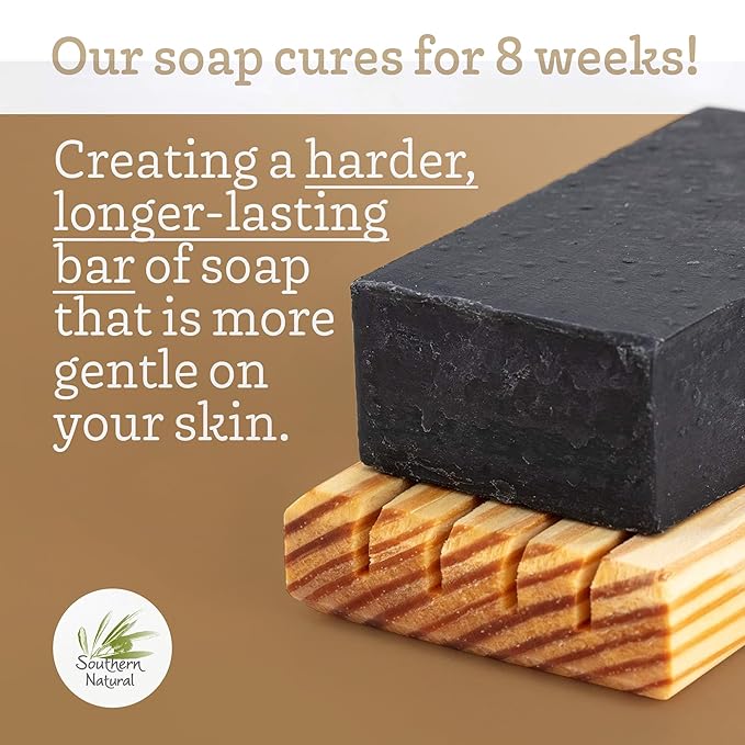 Southern Natural Dead Sea Mud & Charcoal Goat Milk Soap Bar – Face and Body Soap for Sensitive Skin with Peppermint Essential Oil, 4 oz (1 Bar)