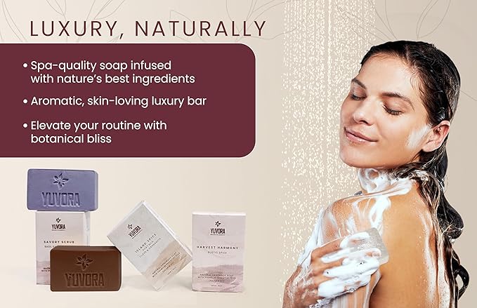 5 OZ Pack of 8 Pcs Women Natural Handmade Body Soaps Floral Radiance Long lasting Luxurious Scents with Natural Ingredients – Sulfate & Paraben Free, Vegan Multi Fragrance With Wooden Soap Dish