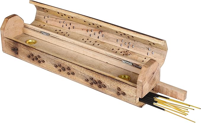 Incense Stick Holder, Incense Holder, Incense Holder for Sticks Used for Room Décor, Cool Room Spiritual Décor, Aromatherapy, Incense Burner with Storage Compartment 12Inch Burnt