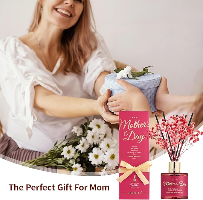 Airkeep Reed Diffuser Set,Scented Diffuser Oil with 8 Sticks,Home Fragrance Reed Diffuser for Bedroom,Bathroom Home Décor,Best Gifts for Women