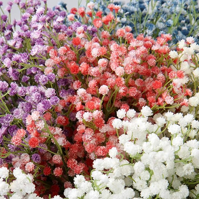10 Pack Baby's Breath Artificial Flowers Bulk 3 Branches Faux Baby Breath Plastic Flowers Fake Gypsophila Flower Arrangement for Crafts Fake Flowers Bouquet for Wedding Home Decor White Baby Breath