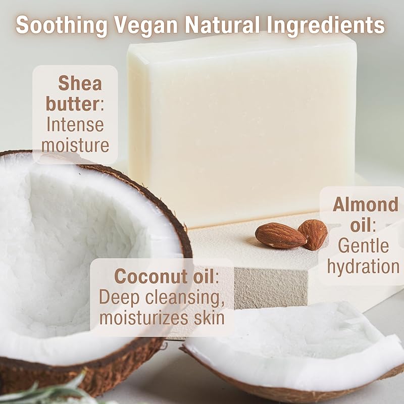 All Natural Bar Soap for Women & Men | Natural Soap | Unscented Soap | Natural Soap Bar| Bath Soaps | Handmade Soap | Scentless Soap | Fragrance Free Soap | Moisturizing Bar Soap |Sensitive Skin Soap