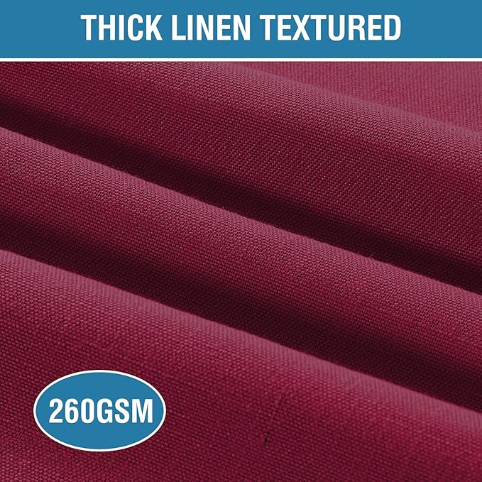 H.VERSAILTEX Linen Placemats Set of 8 Premium Solid Table Mats for Dining Table Spill-Proof Waterproof Heat-Resistant Kitchen Mats Washable, 12x18 inches, Christmas Red