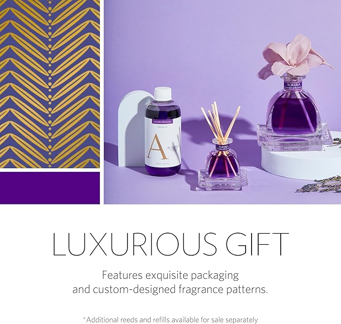 AGRARIA AirEssence Flower and Reed Diffuser Set, Hand Crafted Sola Flower Botanical Home Fragrance Diffuser, Scented Oil Reed Diffuser, Flower and Reed Diffuser Gift Set for All Occasions