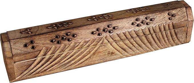 Incense Holder, Incense Stick Holder, Incense Holder for Sticks Used for Room Décor, Cool Room Spiritual Décor, Aromatherapy, Incense Burner with Storage Compartment 12Inch Natural