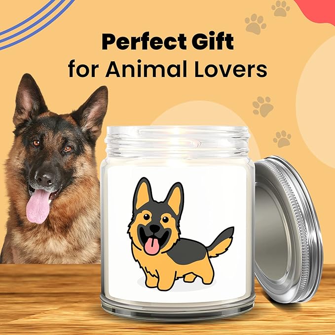 1OAK Lavender Scented Candles - Dog Mom Gifts for Women - Dog Candle - Made in USA (German Shepherd)